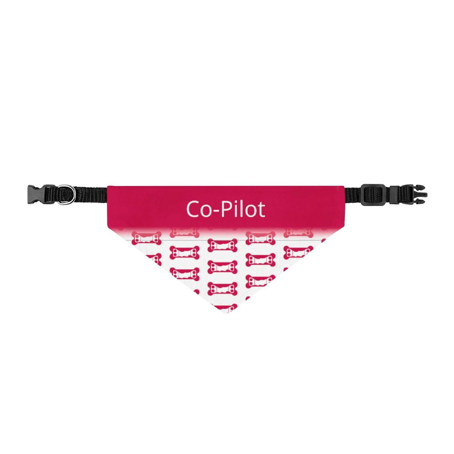 Co-Pilot Clip-on Pet Bandana — Pink Travel Airplane Design for Dogs & Cats