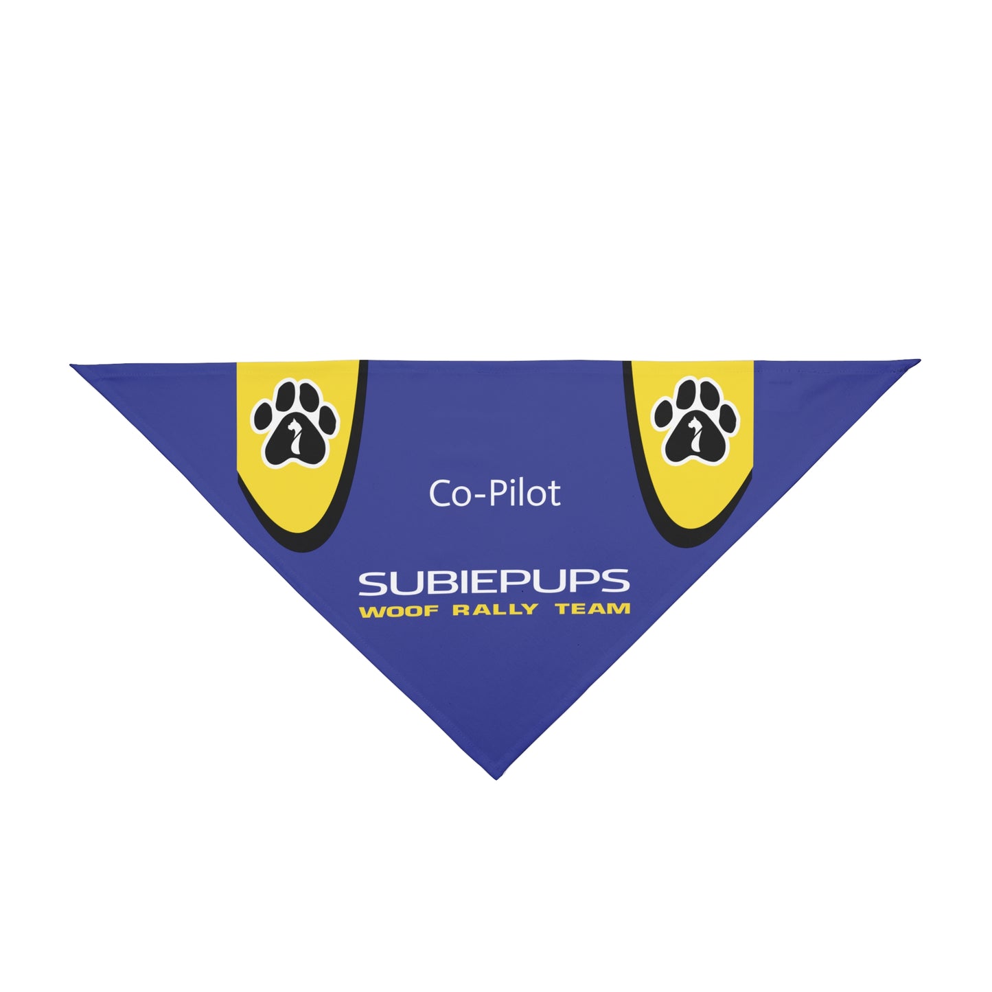 Co-Pilot Subiepups Pet Bandana – Woof Rally Team