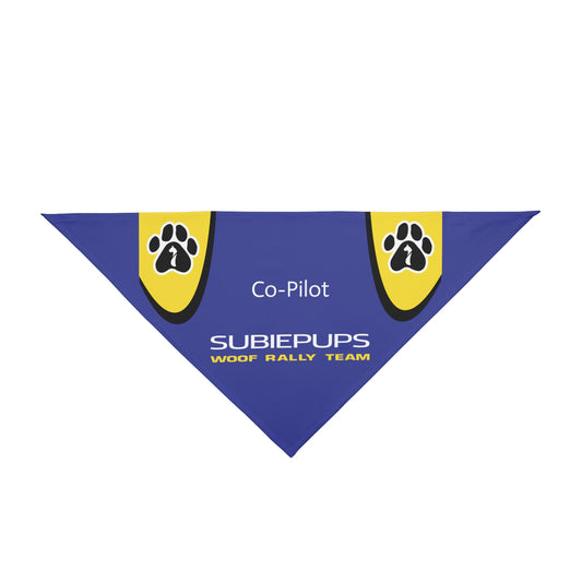 Co-Pilot Subiepups Pet Bandana – Woof Rally Team
