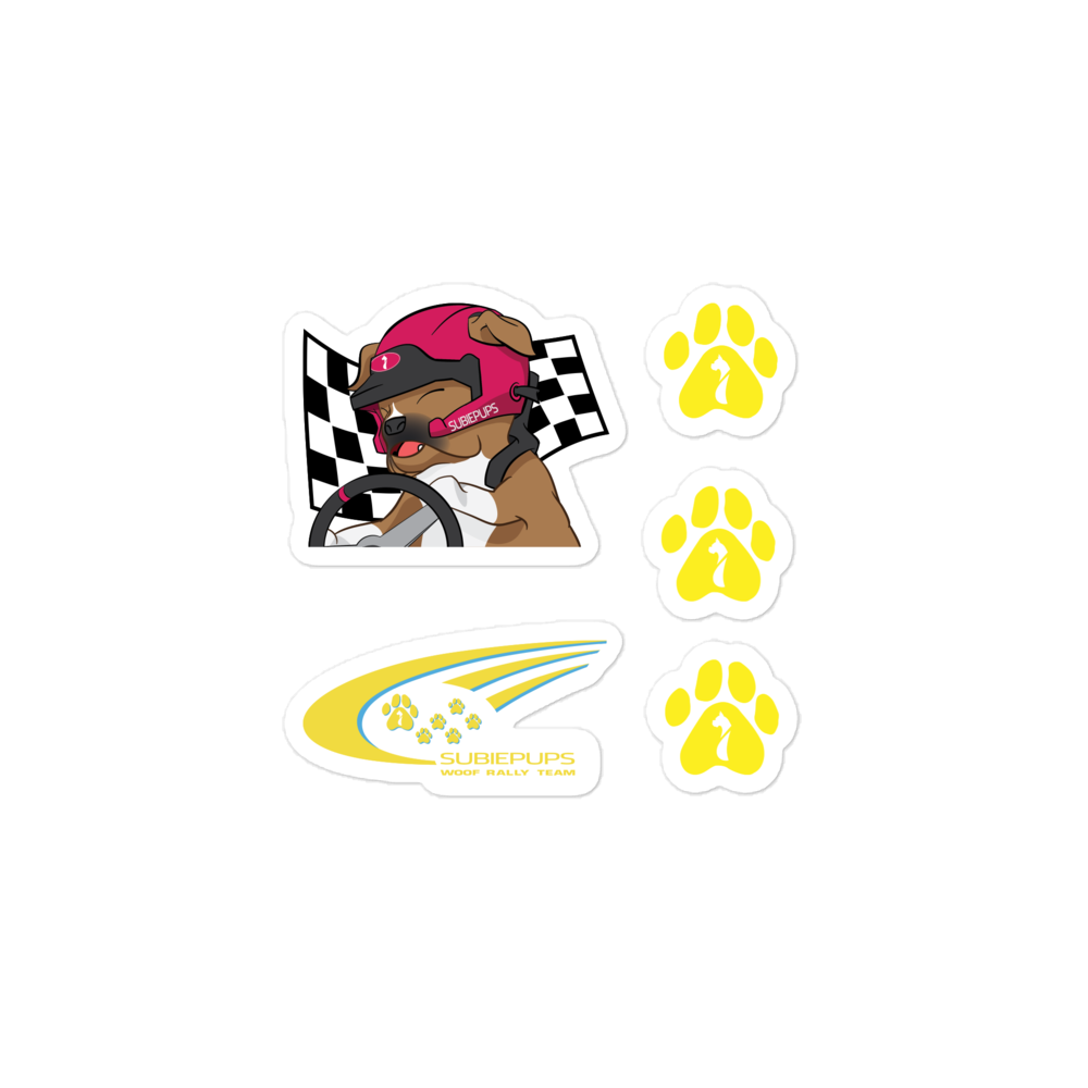 Woof Rally Team Decal Sheet - 5 Vinyl Decals/Sheet