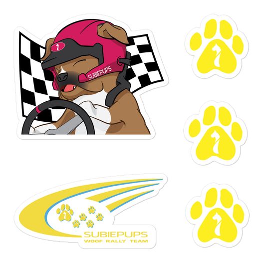 Woof Rally Team Decal Sheet - 5 Vinyl Decals/Sheet